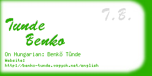 tunde benko business card