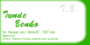 tunde benko business card